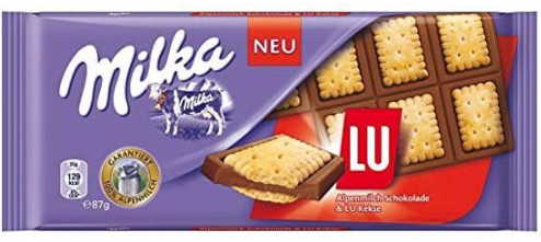 Milk Lu Biscuit Chocolate Bar 3oz 18ct